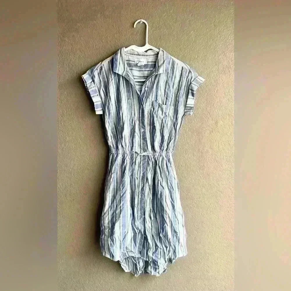 Japna Brand Shirt‎ Dress Size XS Button Up Elastic Stretch Waist